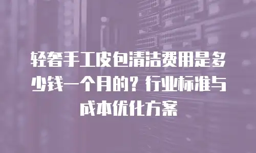 轻奢手工皮包清洁费用是多少钱一个月的？行业标准与成本优化方案
