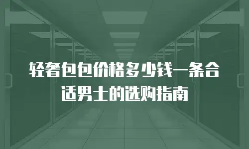 轻奢包包价格多少钱一条合适男士的选购指南