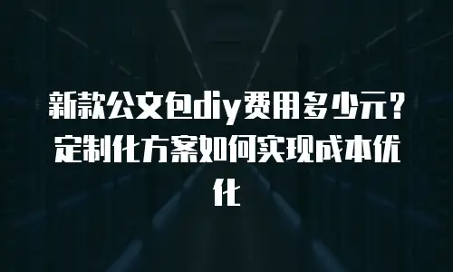新款公文包diy费用多少元？定制化方案如何实现成本优化