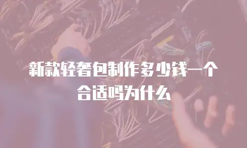 新款轻奢包制作多少钱一个合适吗为什么