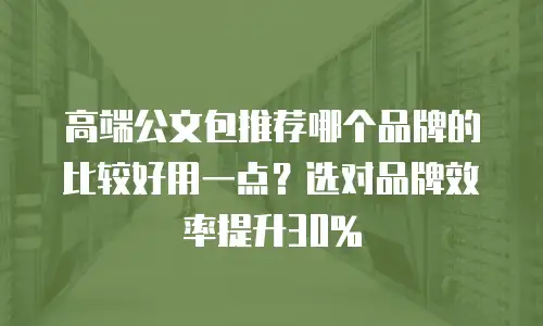 高端公文包推荐哪个品牌的比较好用一点？选对品牌效率提升30%