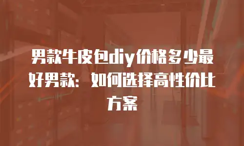 男款牛皮包diy价格多少最好男款：如何选择高性价比方案