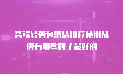 高端轻奢包清洁推荐使用品牌有哪些牌子最好的