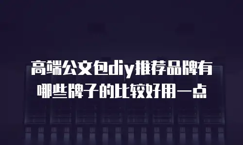高端公文包diy推荐品牌有哪些牌子的比较好用一点