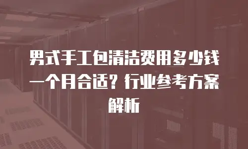 男式手工包清洁费用多少钱一个月合适？行业参考方案解析