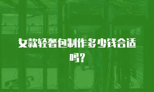 女款轻奢包制作多少钱合适吗？