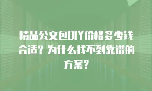 精品公文包DIY价格多少钱合适？为什么找不到靠谱的方案？