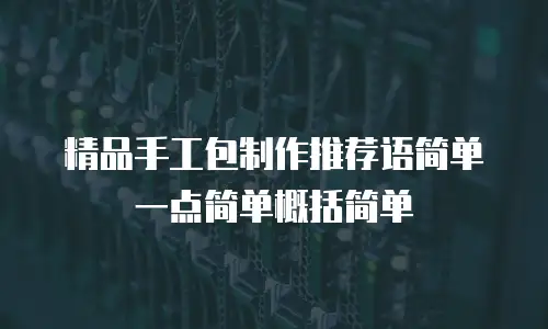 精品手工包制作推荐语简单一点简单概括简单