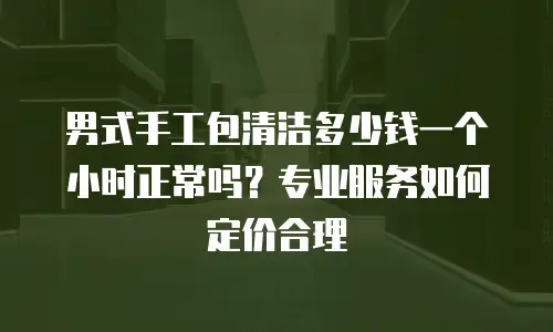 男式手工包清洁多少钱一个小时正常吗？专业服务如何定价合理