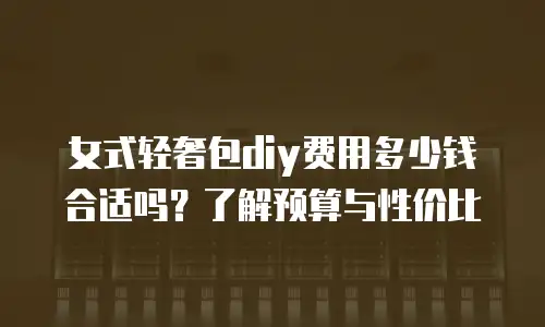 女式轻奢包diy费用多少钱合适吗？了解预算与性价比
