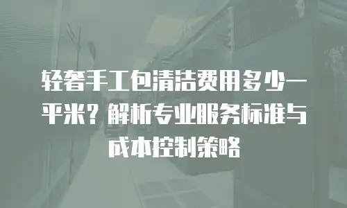 轻奢手工包清洁费用多少一平米？解析专业服务标准与成本控制策略