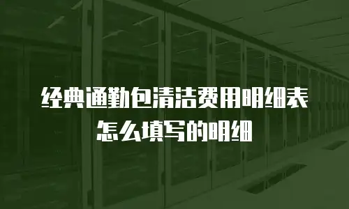经典通勤包清洁费用明细表怎么填写的明细