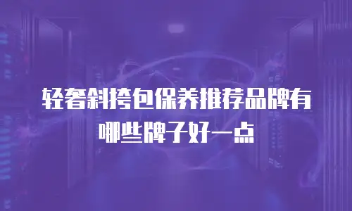 轻奢斜挎包保养推荐品牌有哪些牌子好一点