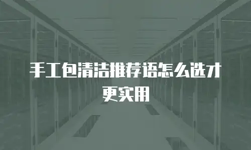 手工包清洁推荐语怎么选才更实用
