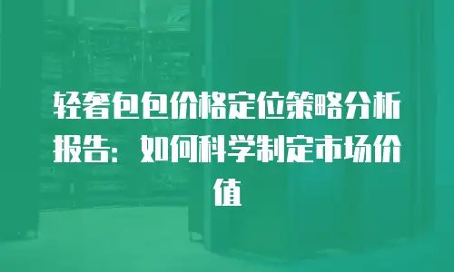 轻奢包包价格定位策略分析报告：如何科学制定市场价值
