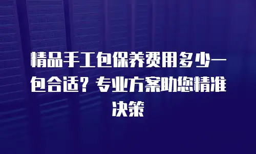 精品手工包保养费用多少一包合适？专业方案助您精准决策