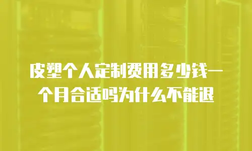 皮塑个人定制费用多少钱一个月合适吗为什么不能退