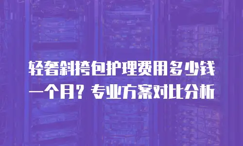 轻奢斜挎包护理费用多少钱一个月？专业方案对比分析