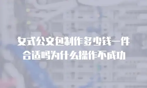 女式公文包制作多少钱一件合适吗为什么操作不成功