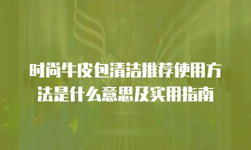 时尚牛皮包清洁推荐使用方法是什么意思及实用指南