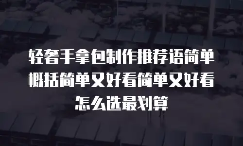 轻奢手拿包制作推荐语简单概括简单又好看简单又好看怎么选最划算