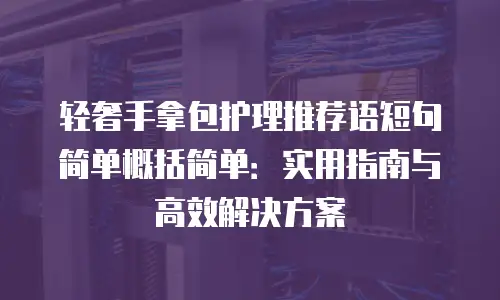 轻奢手拿包护理推荐语短句简单概括简单：实用指南与高效解决方案