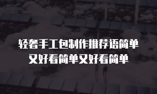 轻奢手工包制作推荐语简单又好看简单又好看简单