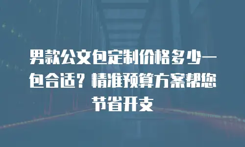 男款公文包定制价格多少一包合适？精准预算方案帮您节省开支