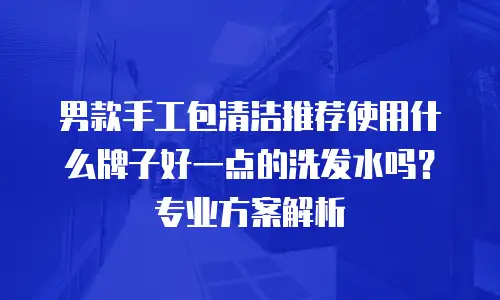 男款手工包清洁推荐使用什么牌子好一点的洗发水吗？专业方案解析