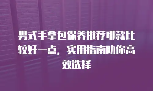 男式手拿包保养推荐哪款比较好一点，实用指南助你高效选择