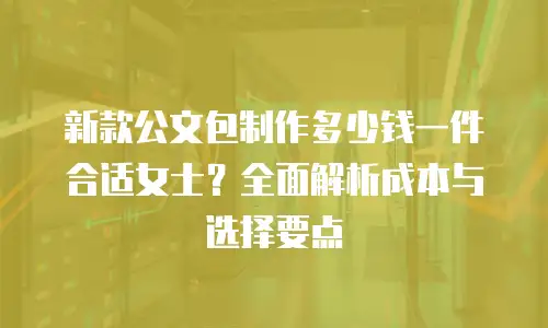 新款公文包制作多少钱一件合适女士？全面解析成本与选择要点