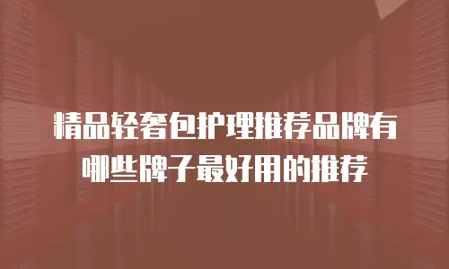 精品轻奢包护理推荐品牌有哪些牌子最好用的推荐