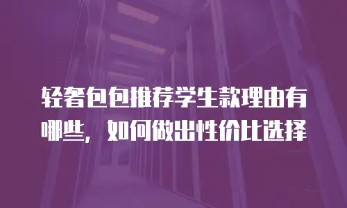 轻奢包包推荐学生款理由有哪些，如何做出性价比选择