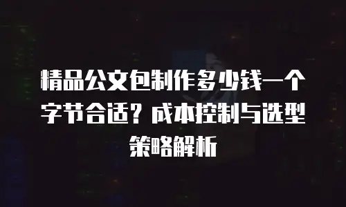 精品公文包制作多少钱一个字节合适？成本控制与选型策略解析