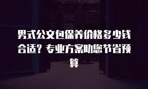 男式公文包保养价格多少钱合适？专业方案助您节省预算