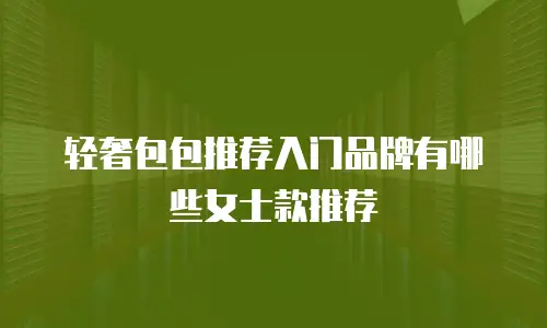 轻奢包包推荐入门品牌有哪些女士款推荐