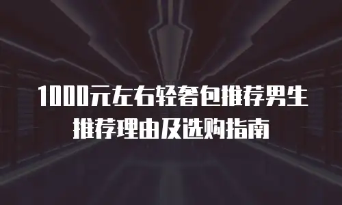 1000元左右轻奢包推荐男生推荐理由及选购指南