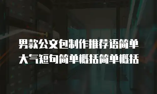 男款公文包制作推荐语简单大气短句简单概括简单概括