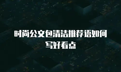 时尚公文包清洁推荐语如何写好看点