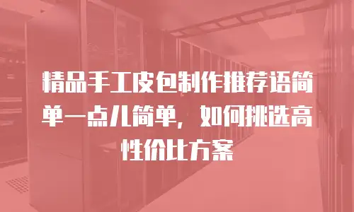 精品手工皮包制作推荐语简单一点儿简单，如何挑选高性价比方案