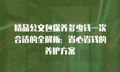 精品公文包保养多少钱一次合适的全解析：省心省钱的养护方案