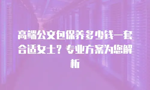 高端公文包保养多少钱一套合适女士？专业方案为您解析