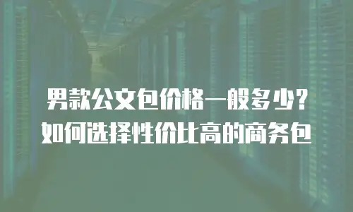 男款公文包价格一般多少？如何选择性价比高的商务包