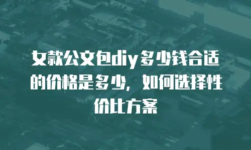 女款公文包diy多少钱合适的价格是多少，如何选择性价比方案