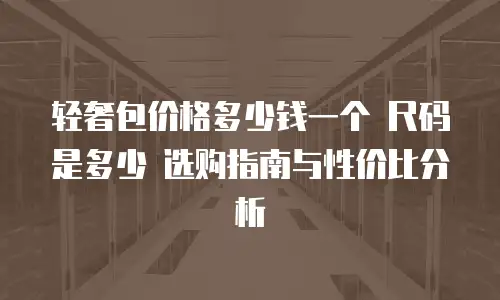 轻奢包价格多少钱一个 尺码是多少 选购指南与性价比分析