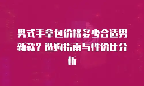 男式手拿包价格多少合适男新款？选购指南与性价比分析