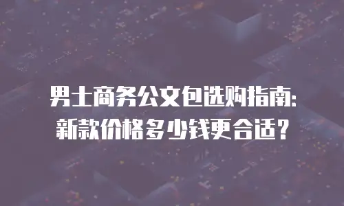 男士商务公文包选购指南：新款价格多少钱更合适？