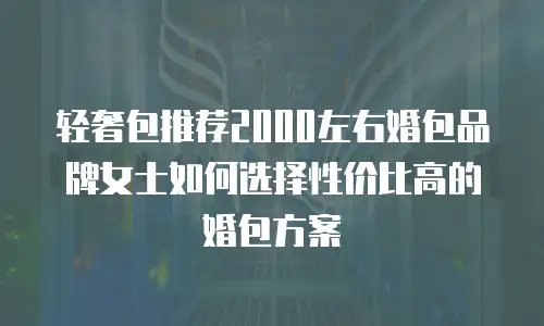 轻奢包推荐2000左右婚包品牌女士如何选择性价比高的婚包方案