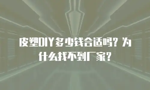 皮塑DIY多少钱合适吗？为什么找不到厂家？