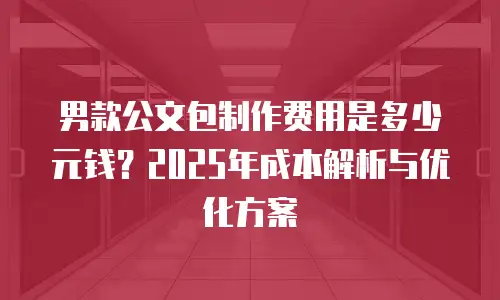 男款公文包制作费用是多少元钱？2025年成本解析与优化方案